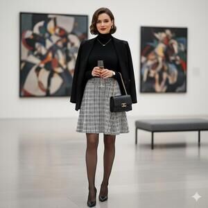 Theory Womens Rortie C Circle Mini Flare Plaid Skirt Small Stretch 90's Preppy